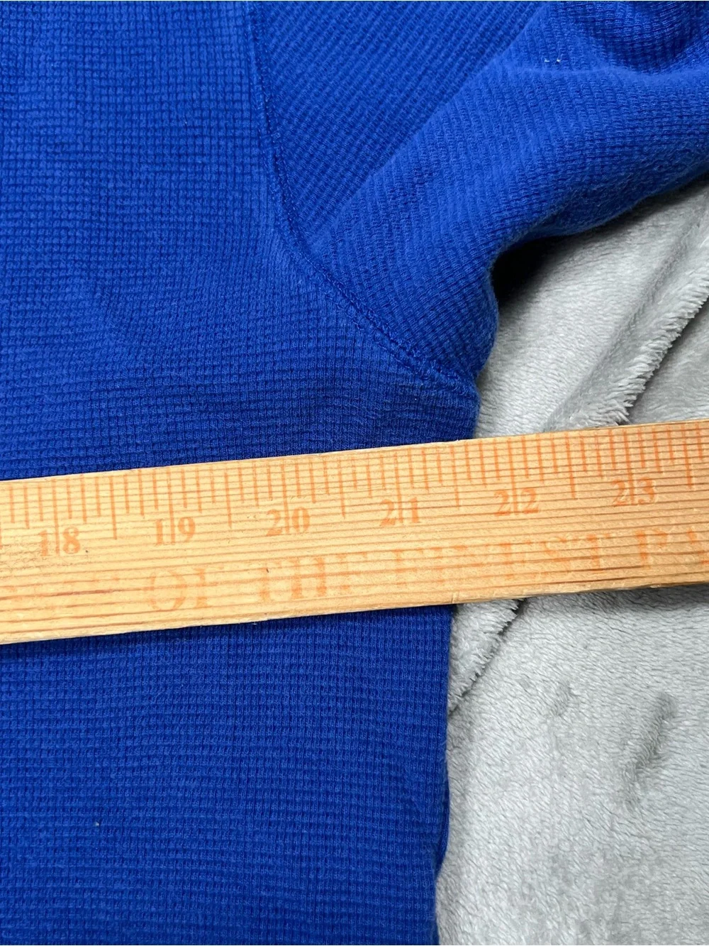 Polo Ralph Lauren Thermal L/S Shirt Mens L Blue/Orange Waffle Knit Pony Logo